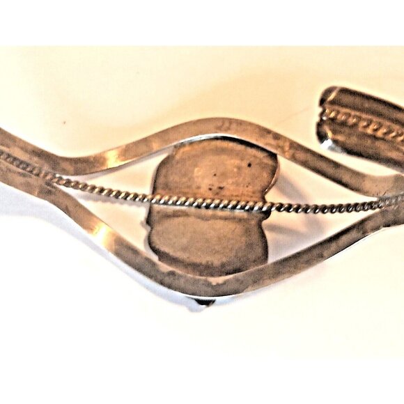 Navajo Native American Turquoise Double Stone Cuff Sterling (1493) - Picture 3 of 6